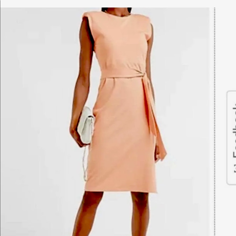 Express Dress With Shoulder Pads size S Cotton with slit on one side